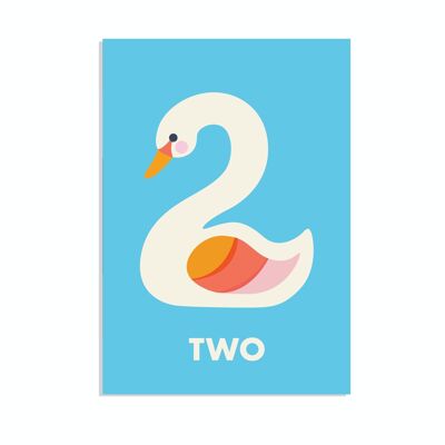 Birthday card - Swan 'two'