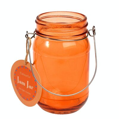 Marmeladenglas-Teelichthalter - Orange