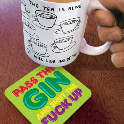 Pass The Gin Coaster