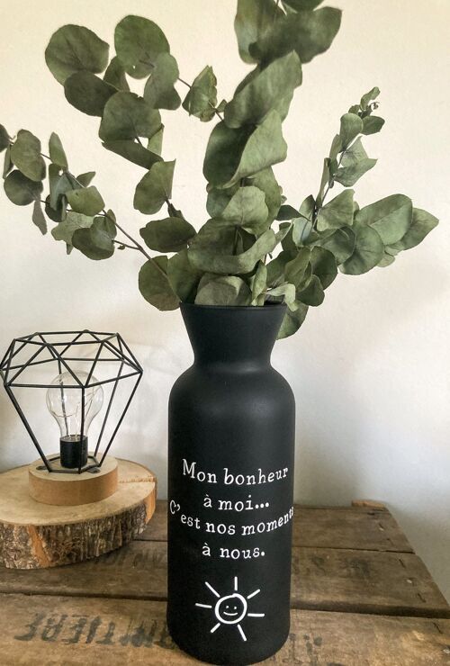 Vase message bonheur