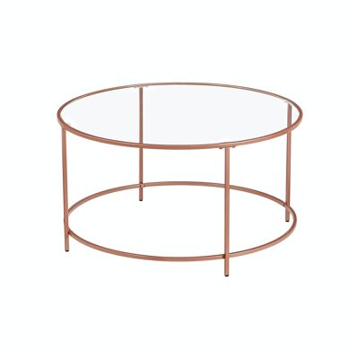 Glazen table met metalen frame