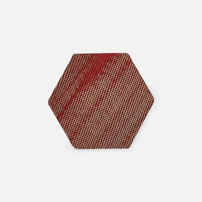 Bendl - Hexagon Fire Hose Coasters -Red Canvas - 8 Pieces