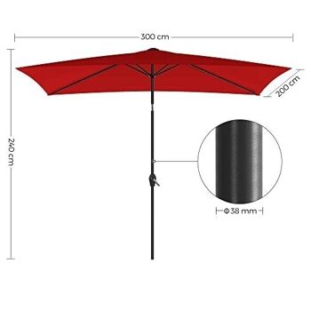 Parasol 300 x 200 cm zonder standard 4