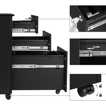 Mobiele Container met wielen en zwart slot 6