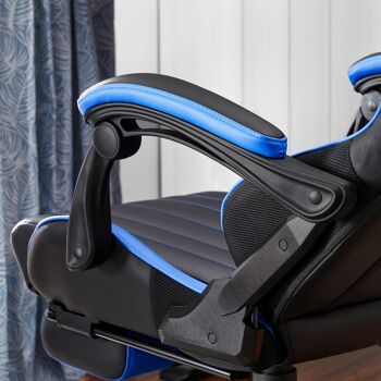 Gamingstoel met voetsteun Zwart-Blauw 6