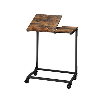 Homestorecity Laptoptafel met gedeeltelijk verstelbaar oppervlak - Industriële Vintage Stijl - Zwart en Bruin