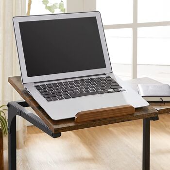 Homestorecity Laptoptafel met gedeeltelijk verstelbaar oppervlak - Industriële Vintage Stijl - Zwart en Bruin 6