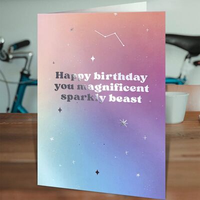 Sparkly Beast Birthday Card