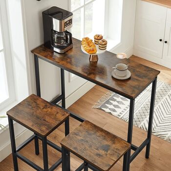 Homestorecity Table multifonctionnelle avec twee krukken - Industrial Vintage Style - Bruin 2