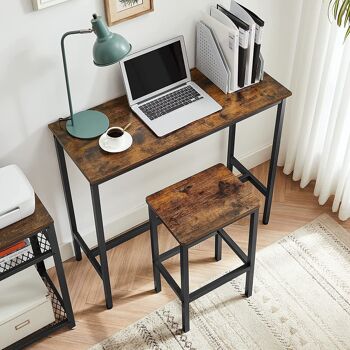 Homestorecity Table multifonctionnelle avec twee krukken - Industrial Vintage Style - Bruin 3