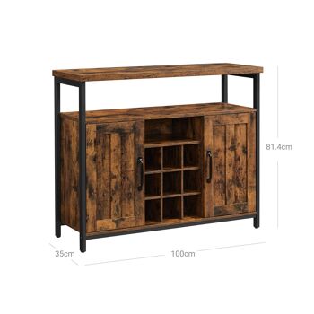 Homestorecity Industrieel Dressoir - Vintage brun-zwart 8