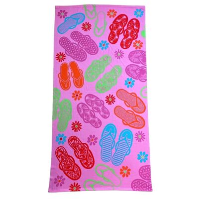 FLIP-FLOP 100% Polyester Microfiber Beach Towel