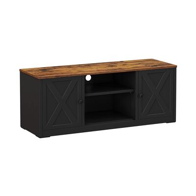 Homestorecity TV-meubelkast met verstelbare plank - bruin en zwart