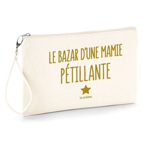 Pochette le bazar d'une mamie pétillante avec dragonne