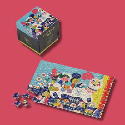 Mini puzzle da 150 pezzi in viaggio con stile - confezione da 12