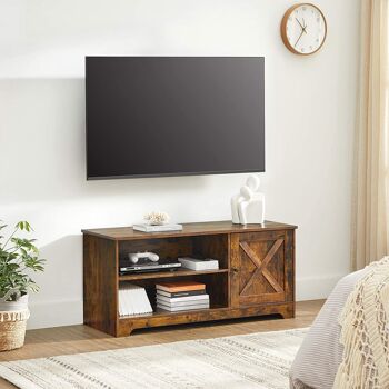 Homestorecity tv-meubel met planken - rustieke landelijke stijl - bruin 2
