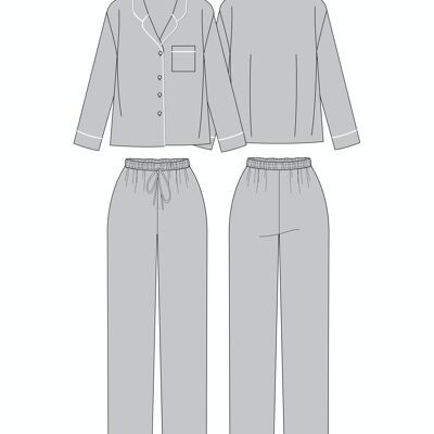 Conjunto de pijama de bambú gris jaspeado