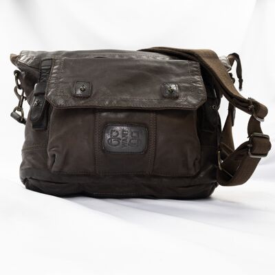 Messenger/Rucksack aus Leder mit Besatz Tent Original