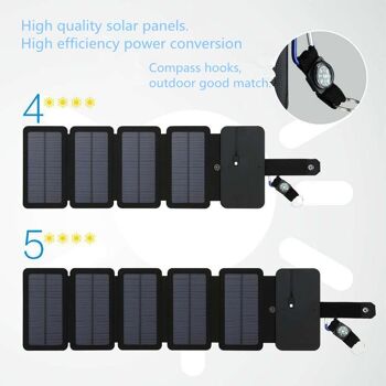 Chargeur de panneau solaire pliant extérieur Portable 5V 2.1A dispositifs de sortie USB Camp randonnée sac à dos alimentation de voyage pour Smartphones 2