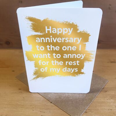 Anniversary Annoy Funny Anniversary Small Card
