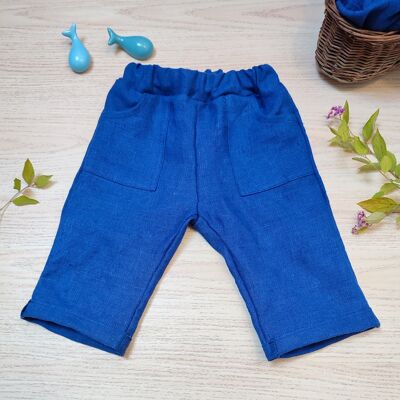Pantaloni di lino blu scuro