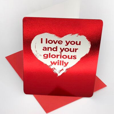 Glorious Willy Funny Valentines Small Card