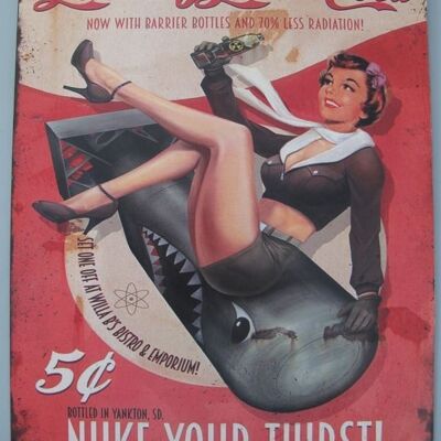 Blechschild: Atom-Bomb-Cola - Nuke your thirst
