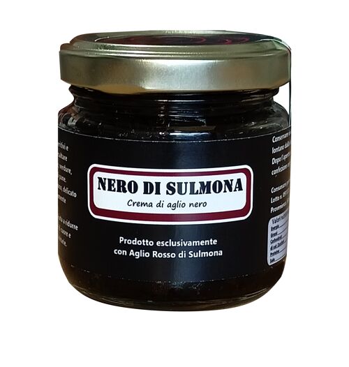 Crema di Aglio Nero 100%, prodotta dal pregiato Aglio Rosso di Sulmona (Abruzzo - Italia)