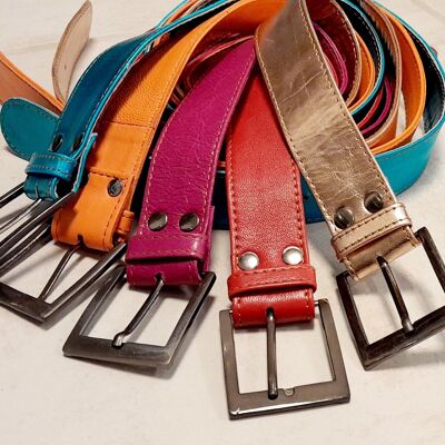 WOMEN'S BELT soft leather belt, colored or printed.