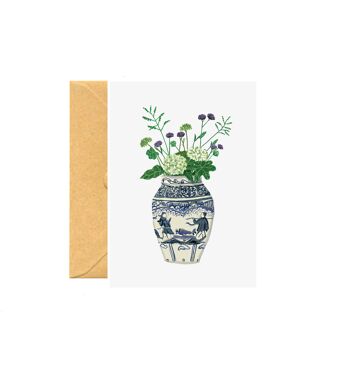 Carte de voeux Vase & Hortensias