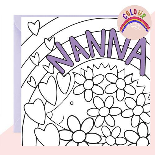 Colour + Send 'Nanna' Hedgehog