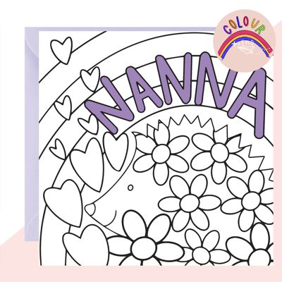 Colour + Send 'Nanna' Hedgehog