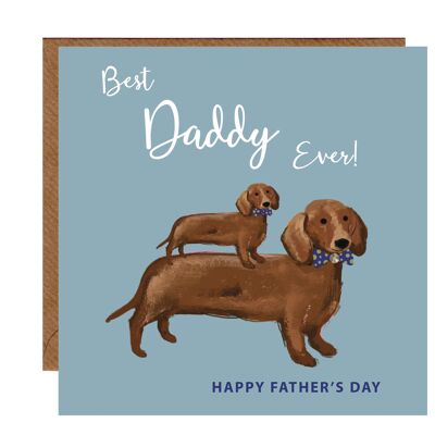Mejor tarjeta de papá salchicha perro