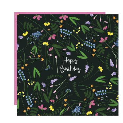 Carte Joyeux Anniversaire Fleurs Sauvages