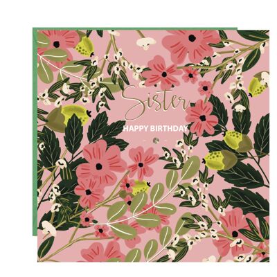 Sister Happy Birthday Floral Card