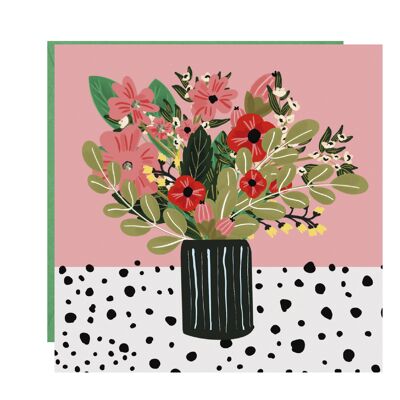 Floral Bouquet Spotty Card