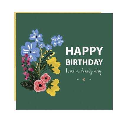 Belle carte florale d'anniversaire de jour