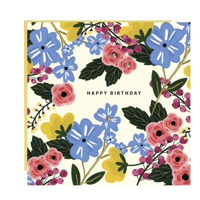 Carte de joyeux anniversaire floral