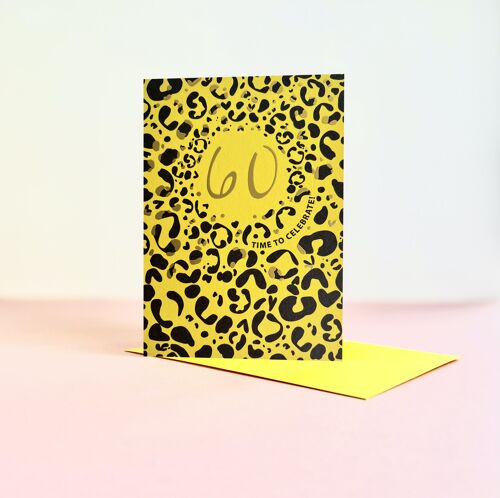 Leopard Print Foil Age 60 Card