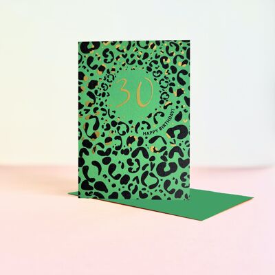 Leopard Print Foil Age 30 Card