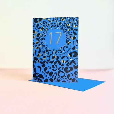 Leopard Print Foil Age 17 Card