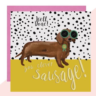 You Clever Sausage Dog Card