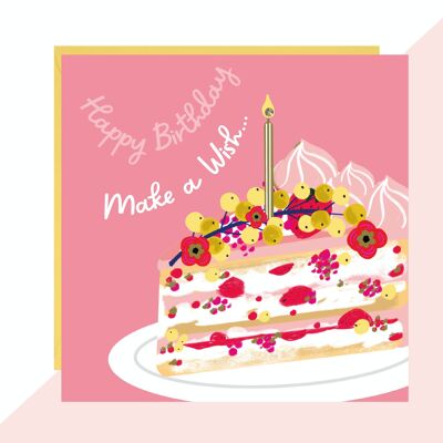 Make a Wish Cake Slice Card