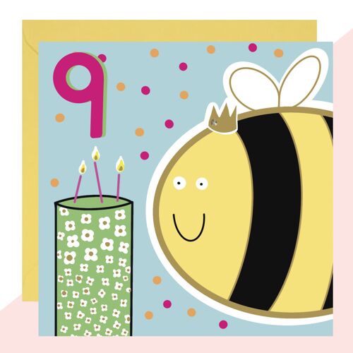 9th Birthday Bee Card