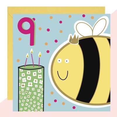 Carte d'abeille du 9e anniversaire