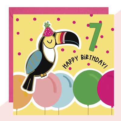 7th Birthday Toucan Card