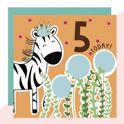 5. Geburtstags-Zebra-Karte