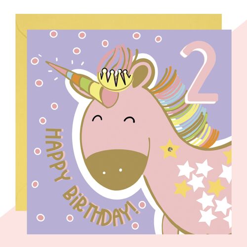 2nd Birthday Unicorn Card