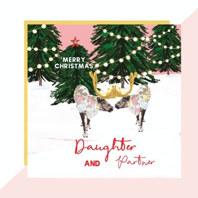 Cartolina di Natale figlia e partner