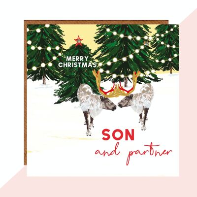 Cartolina di Natale figlio e partner
